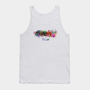 Tokyo skyline in watercolor Tank Top